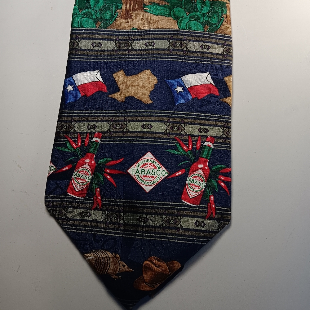 TABASCO Texas 100% Silk Tie U.S.A.